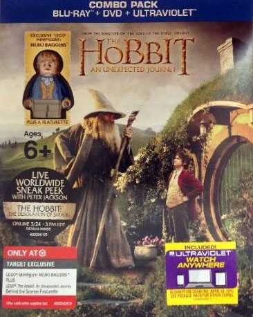 The Hobbit - An Unexpected Journey Blu-ray with Bilbo Baggins Minifigure