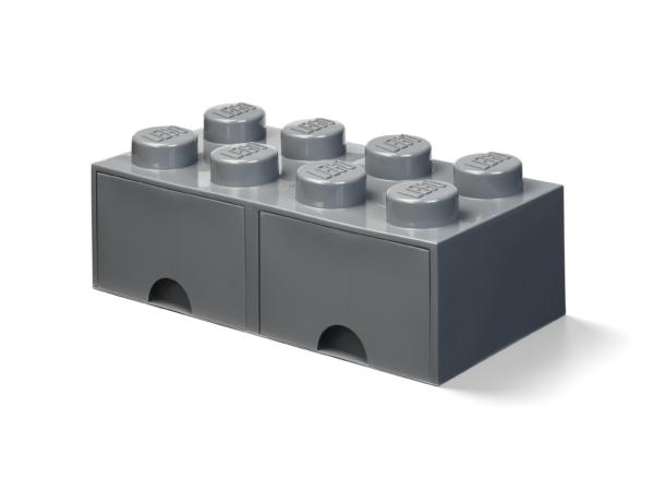 LEGO 8-Stud Dark Gray Storage Brick Drawer